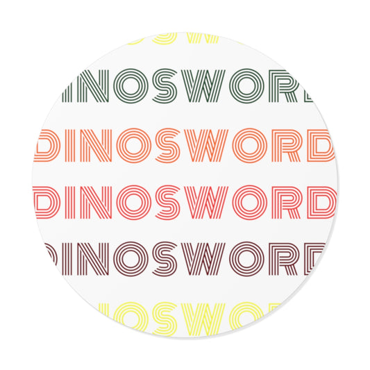 DinoSword Round Vinyl Stickers