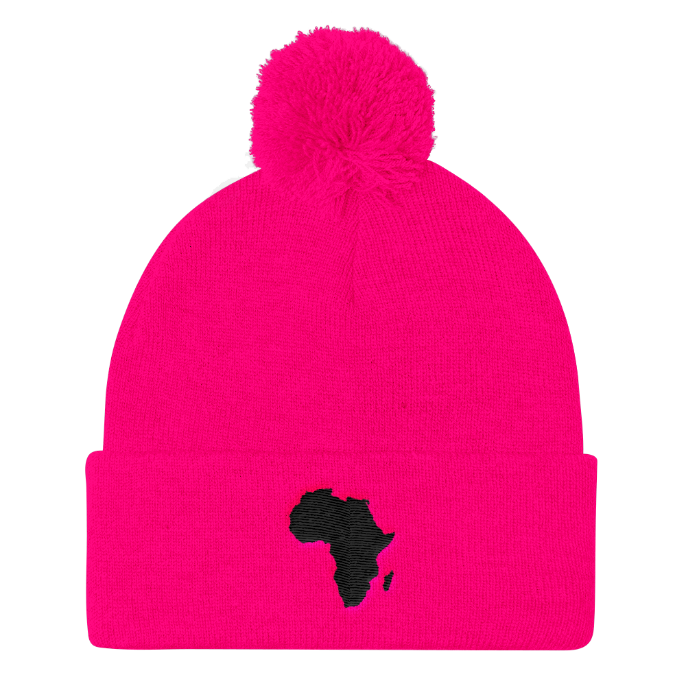 Africa Pom Pom Knit Cap